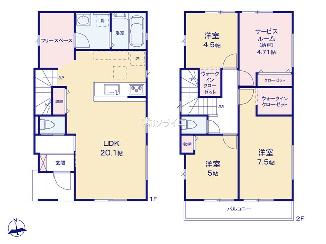 川越市山田1期　全2棟　クラフトピットの間取り|令和7年11月4日撮影。