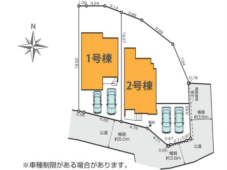 藤沢市城南1期　新築戸建　全2棟1号棟の区画図