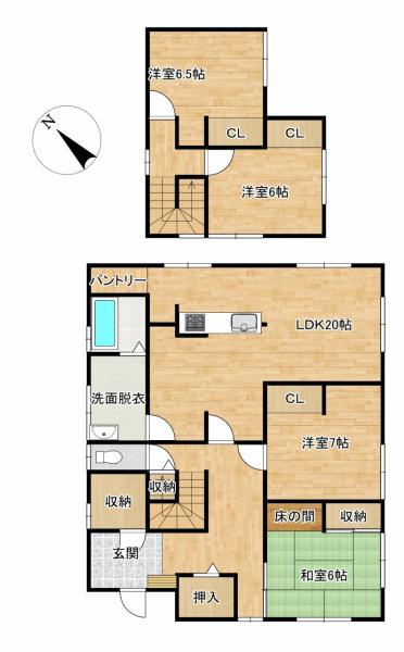 三戸郡階上町大字道仏字耳ケ吠の間取り