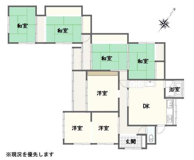 【間取り】 | 富士市入山瀬　中古戸建て　平屋