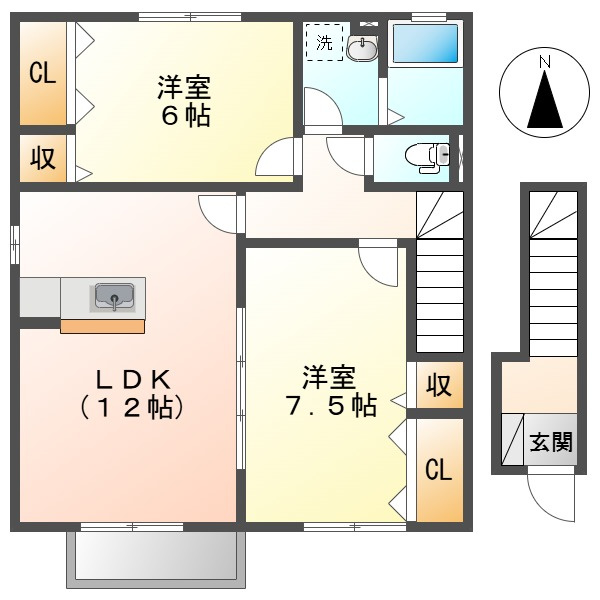ヴィスタ桑田Ⅷの間取り