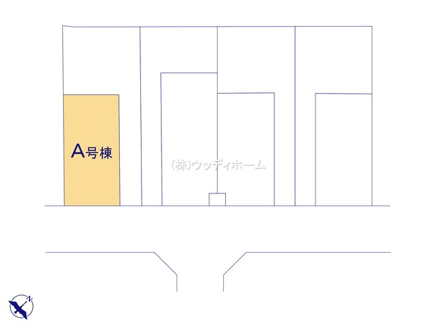 越谷市東大沢　新築一戸建て　A号棟の区画図