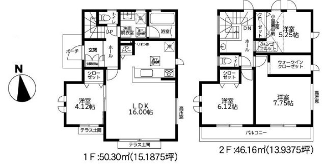 藤沢市高倉　新築戸建ての間取り