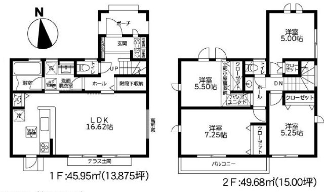 藤沢市高倉　新築戸建ての間取り