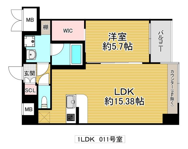 東大阪市長田中１丁目の賃貸マンションの間取り