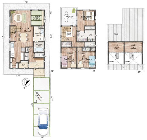 宮川町 一戸建の間取り