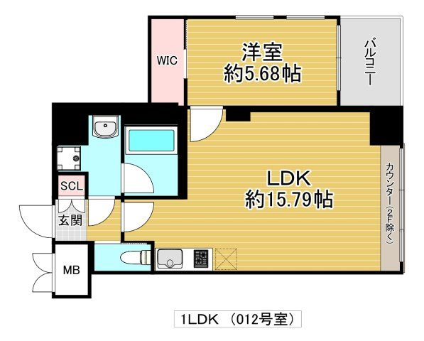 東大阪市長田中１丁目の賃貸マンションの間取り
