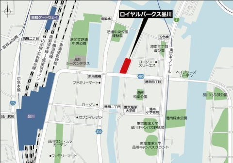 【地図】ロイヤルパークス品川 