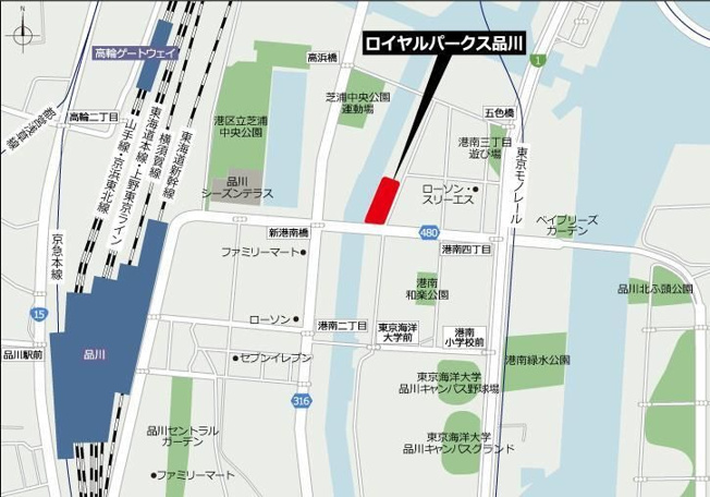 【地図】ロイヤルパークス品川 