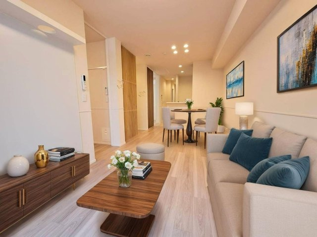 オカバ世田谷深沢ヘーベルメゾンの居間・リビング|※CG家具の為実際は家具・家電は付きません。