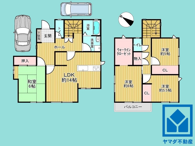 京田辺市花住坂３丁目の間取り