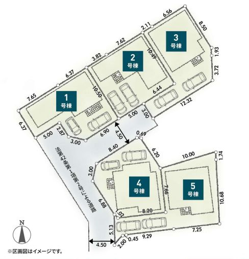 秦野市北矢名新築戸建て　第1-1号棟の区画図|区画図「秦野市北矢名新築戸建て　1号棟」