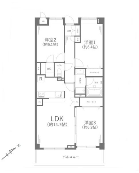【間取り】 | ガーデンハイツ藤が丘 | 販売価格４，２９９万円　間取り：３ＬＤＫ（いつでもご見学可能ですのでお気軽にお問合せ下さい）