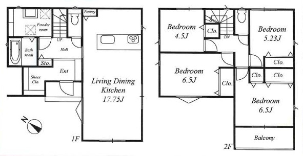 オール電化住宅　大久保町八木　新築限定1棟の間取り