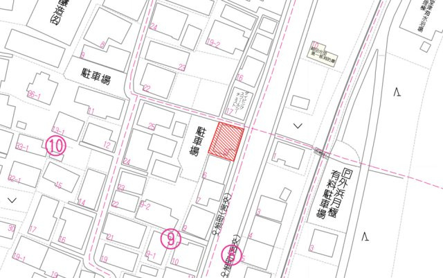大堂津4丁目　土地の地図