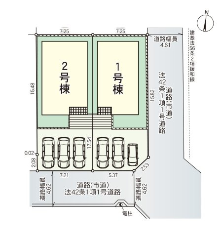 春日市紅葉ケ丘西2丁目第7-2棟（1号棟）の区画図|配置図（1号棟）