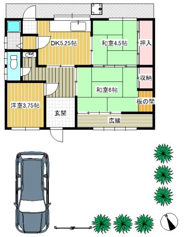白浜町神田貸戸建の間取り