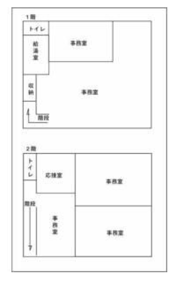 貸店舗事務所　小山市粟宮の区画図