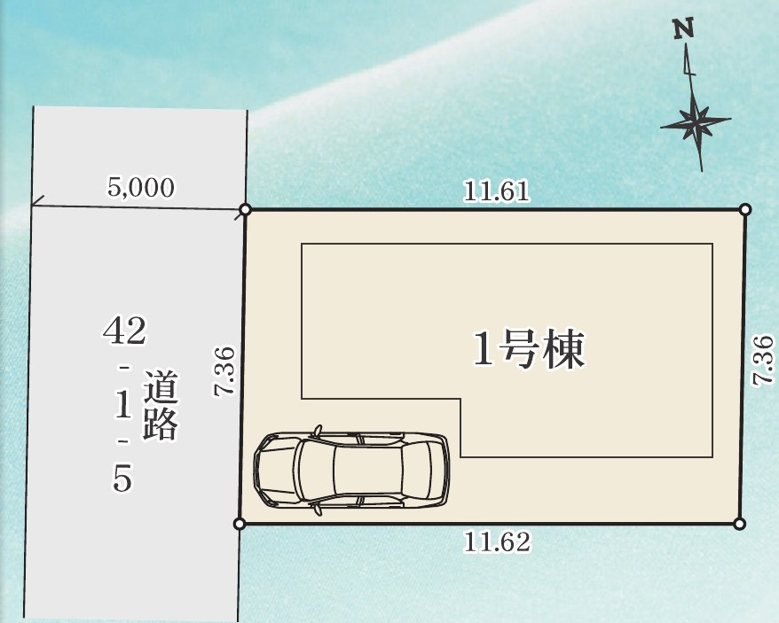 西東京市中町5丁目　新築一戸建　西武新宿線　東伏見の区画図