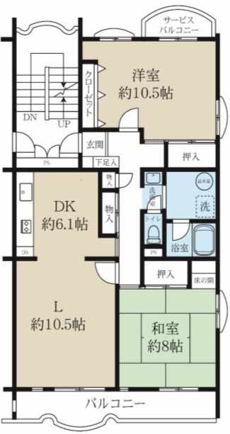 飯能マンションB棟の間取り