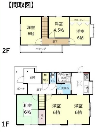 中古戸建　熊谷市日向1355-14（リフォーム住宅）の間取り