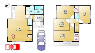 【間取り】 | 島本町広瀬２丁目　新築戸建