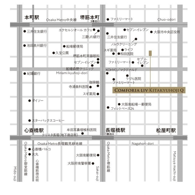 コンフォリア・リヴ北久宝寺Qの地図
