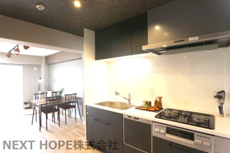 【キッチン】 | 立花グリーンハイツ1号棟 | 新品のシステムキッチンです♪収納力も有り、使い勝手も良いです！！食器洗い乾燥機付きで食後の後片付けはお任せですね！！