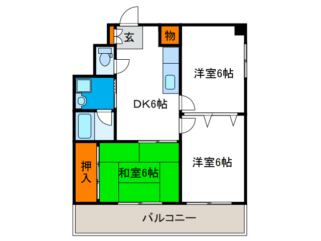 シャトー弁天弐番館の間取り