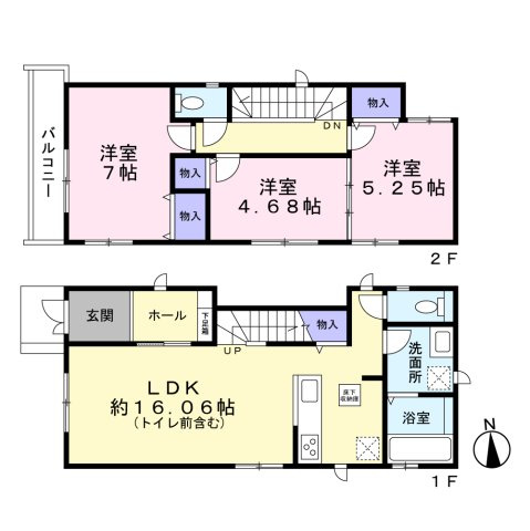 桃山台3丁目新築一戸建ての間取り