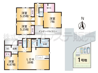 【間取り】 | １号地間取り図