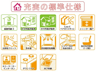 【その他】 | 耐震等級３、設計・建設住宅性能評価書を取得、最新の省エネ仕様で快適に末永くお住まいいただけます。