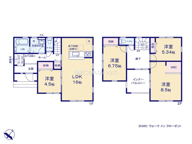 鴻巣市袋　第2　新築一戸建て　リーブルガーデン　01の間取り|鴻巣市袋　第2　新築一戸建て　リーブルガーデン　01、4LDK、土地面積160.94m2、建物面積112.61m2