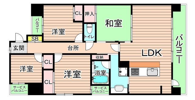 大阪市都島区毛馬町２丁目の賃貸マンションの間取り