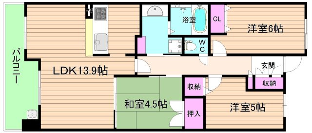 大阪市都島区毛馬町２丁目の賃貸マンションの間取り