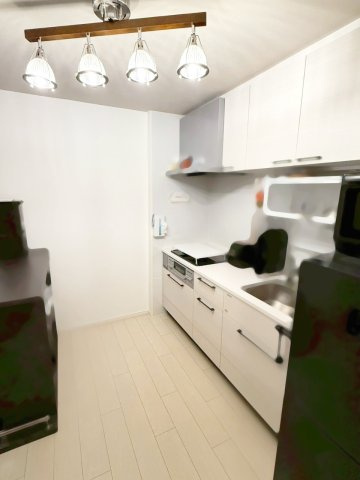 壁付けシステムキッチンはスペースの最大限の有効活用が可能で、動線がスムーズになり調理や準備が快適で効率的に行えます。収納スペースや吊り戸棚が設けられ、調理器具や食器類をスマートに収納できます。