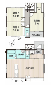 【間取り】 | 甲斐市富竹新田　太陽光パネル7KW付新築 ZEH水準 | 86.52ｍ2　3LDK　高気密高断熱住宅　太陽光パネル付き