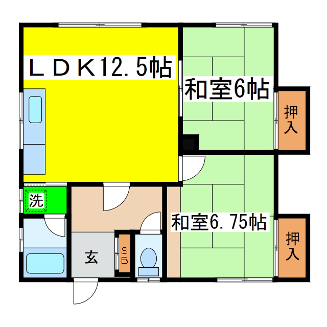 カネ山ハイツB（光和）の間取り