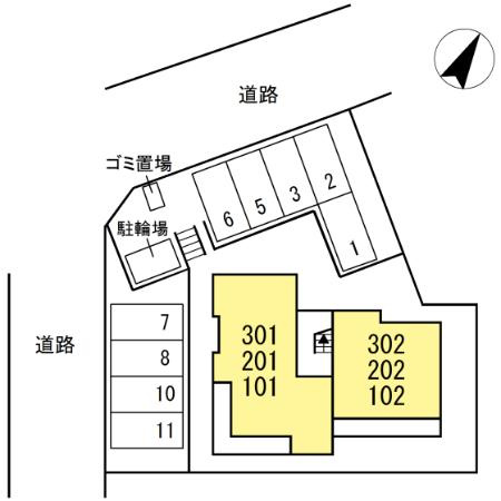 D-avance向山東の区画図