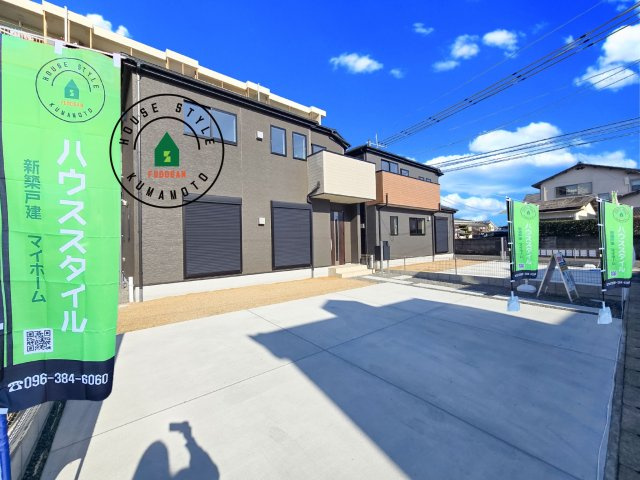 熊本市東区小峯4丁目第1-2棟（1号棟）の外観|デザイン性のある外観です。