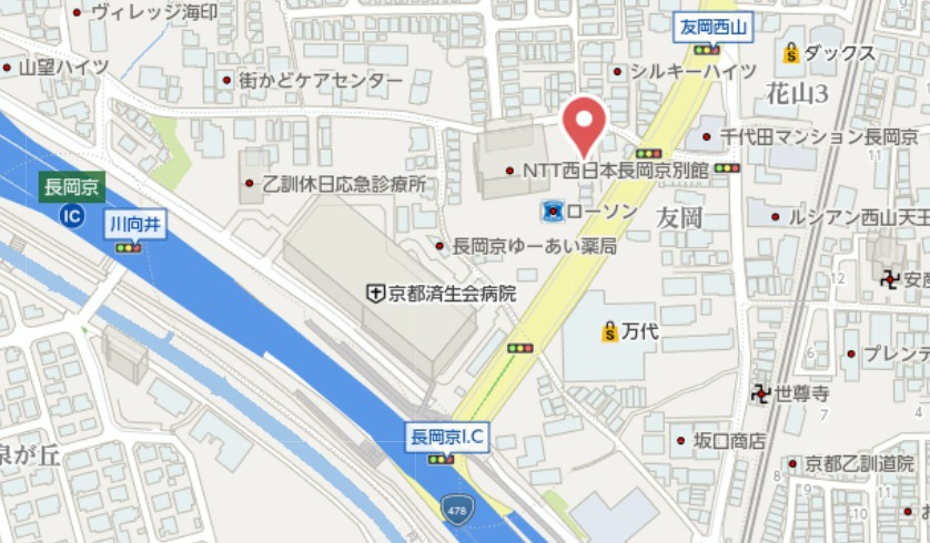 長岡京市友岡西畑　新築戸建の地図