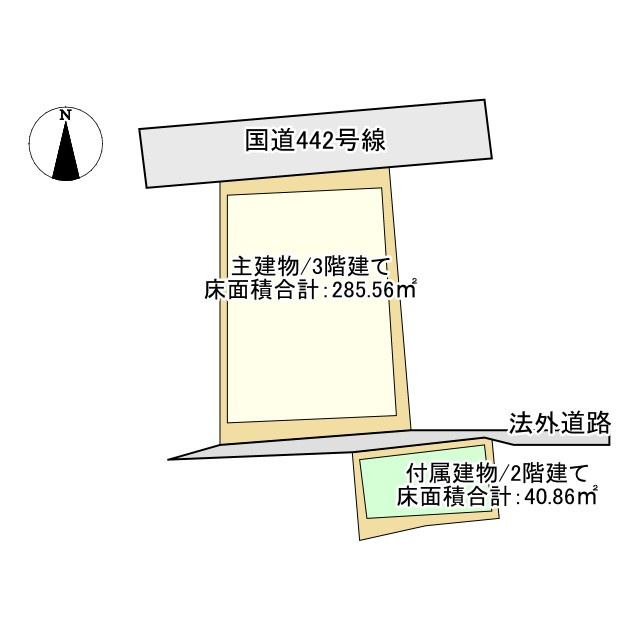 黒木町中古戸建の区画図