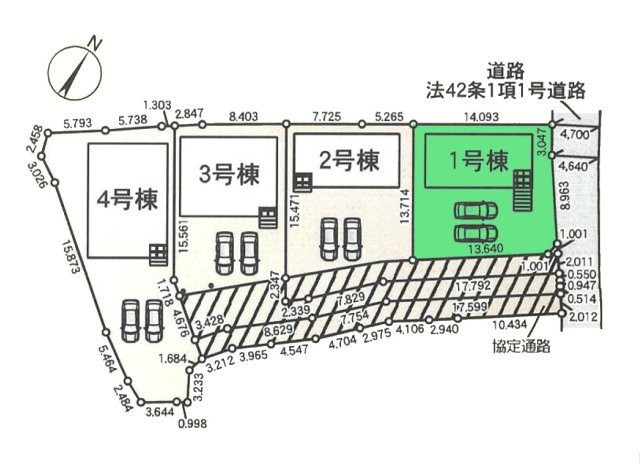 【区画図】 | クレイドルガーデン高崎市箕郷町下芝第8ー① | 東南角地に面した形の整形地♪