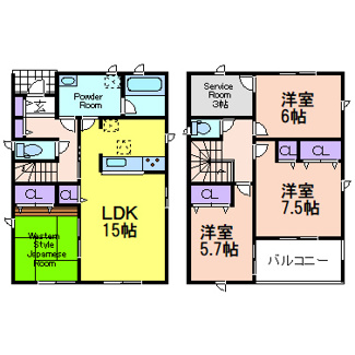 【間取り】 | クレイドルガーデン鹿沼市緑町　第5　 | リビング15帖の4SLDKです