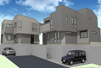 【外観パース】 | 本パースは、イメージ図につき、風景、建物、植栽などについては施工後の現物との差異が生じます
つきまして本パースによって生じたいかなる損害については一切責任を負いません