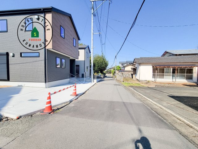 熊本市北区八景水谷3丁目第1-3棟（3号棟）の前面道路含む現地写真|前面道路です。