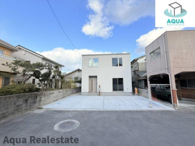 オール電化デザイナーズハウス丸亀市城東町建売④の区画図|前面道路含む現地写真です