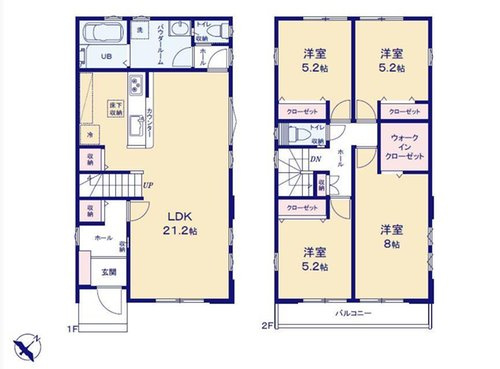 【FIT】東村山市萩山町３期の区画図|カースペース2台並列で駐車可能！ゆとりのカースペースで来客時にも便利です。