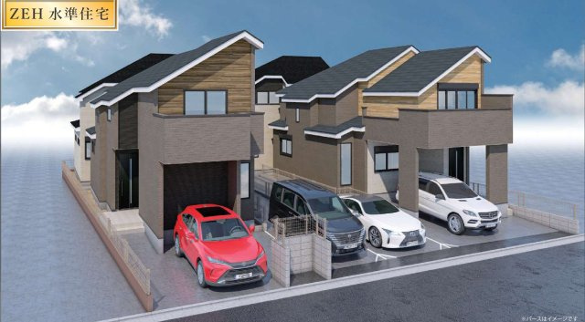 練馬区石神井台8丁目　新築一戸建　西武新宿線　武蔵関の外観パース