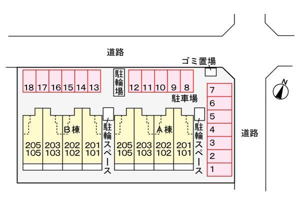 ハピネス　ミソノⅡ　Ａ　　　刈谷市近郊の賃貸はクラスホーム刈谷店の駐車場